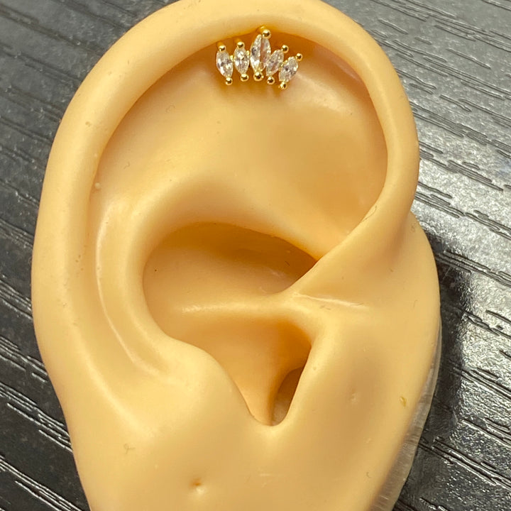 Arete Quirúrgico 🧡Circonia Dorado| Nicola Joyería