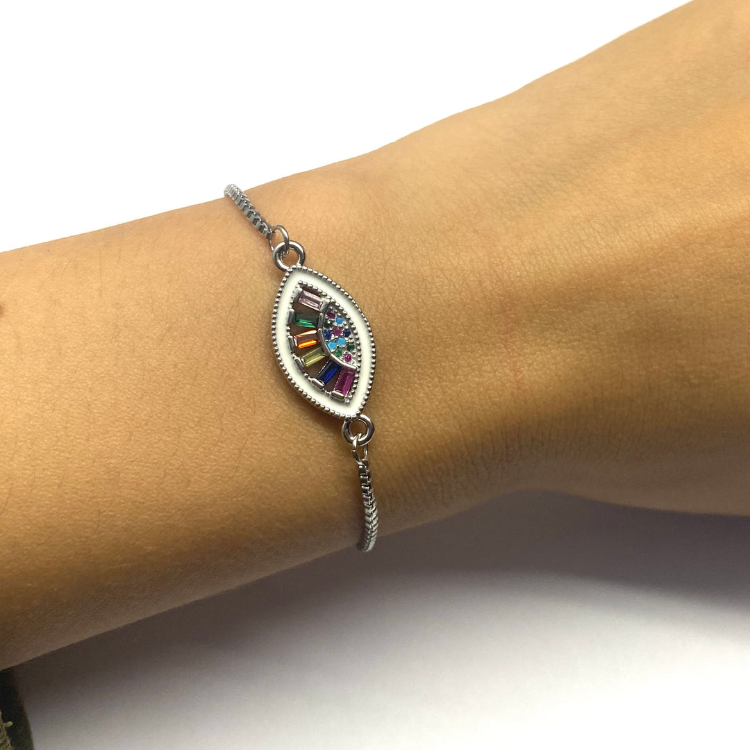 Pulsera Acero 👁 Ojo Plateado