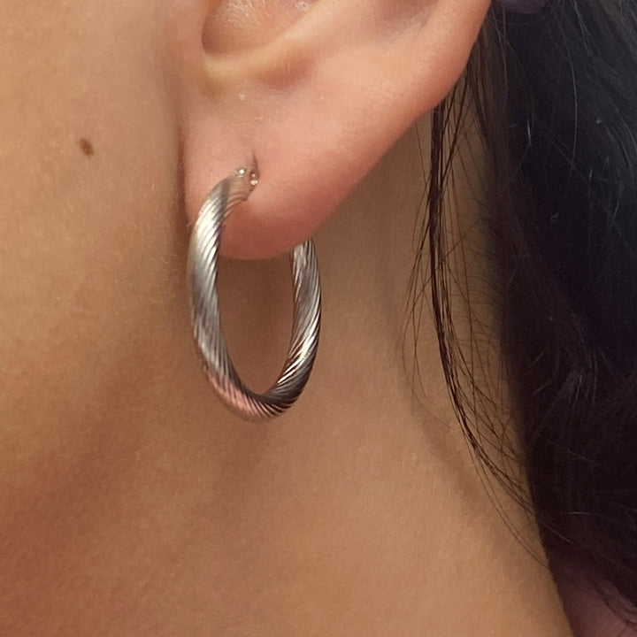 Argollas Acero Lisas Rayas