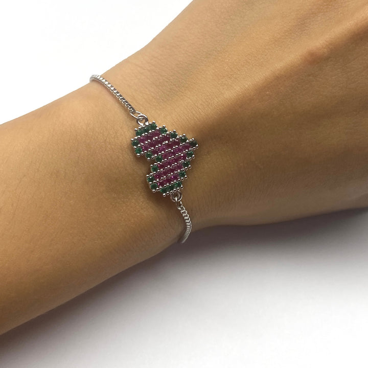 Pulsera Acero 🤍💗💚 Corazón Plateado