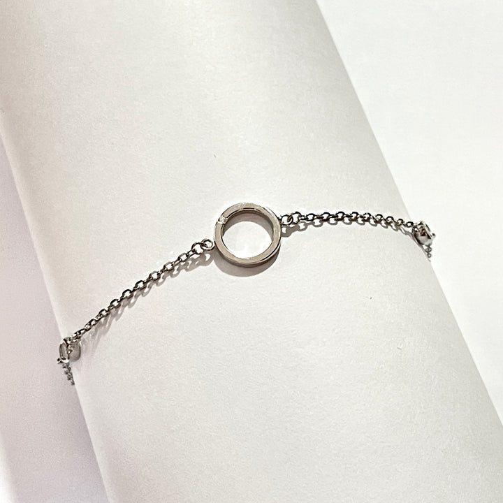 Pulsera Plata ✨Círculo Brillo