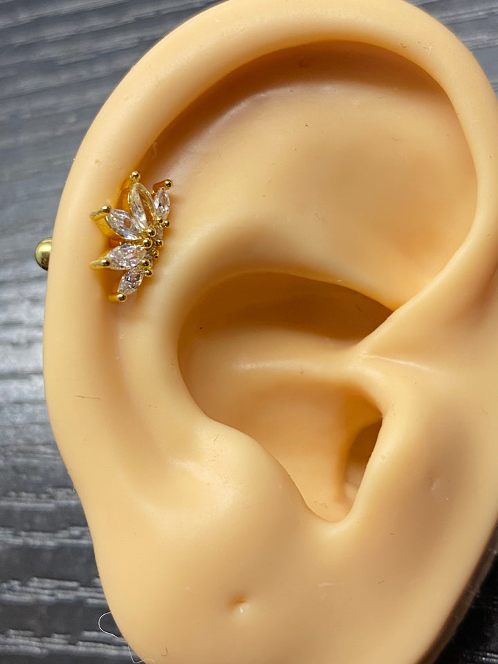 Arete Quirúrgico 🧡Circonia Dorado| Nicola Joyería