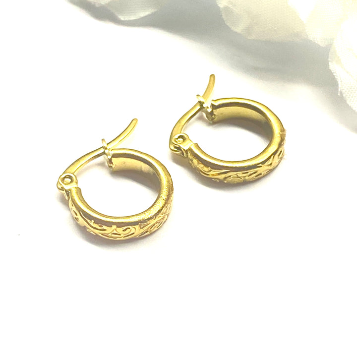 Argollas Acero 10MM Decorado