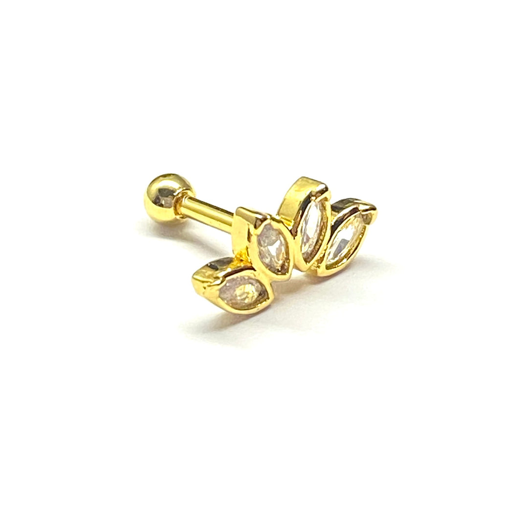 Arete Quirúrgico 🍁 Pétalos Dorados | Nicola Joyería