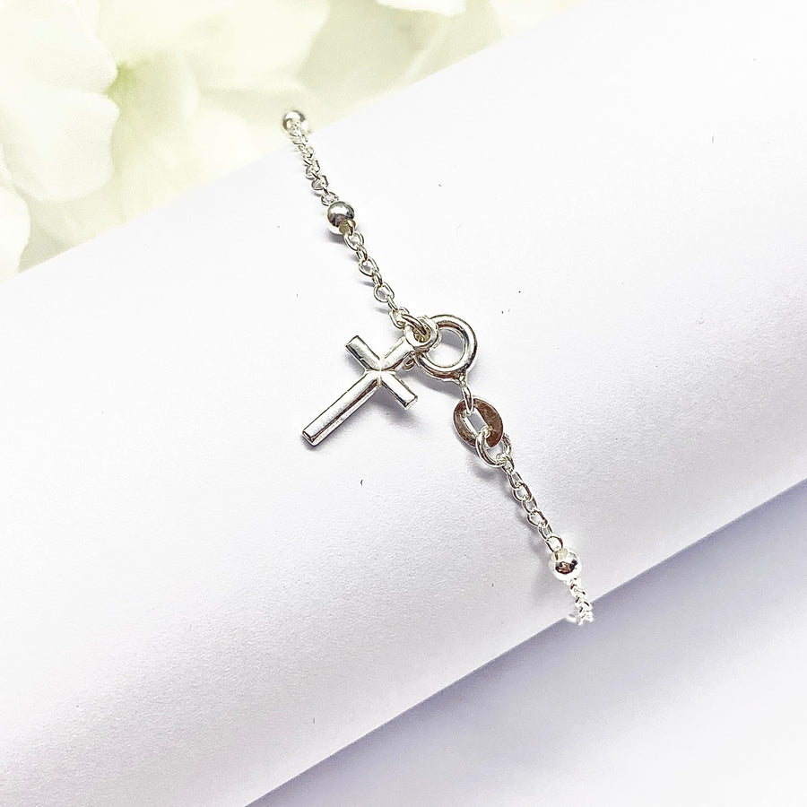 Pulsera de Plata Rosario 19CM Ajustable | Plata 925 en Costa Rica