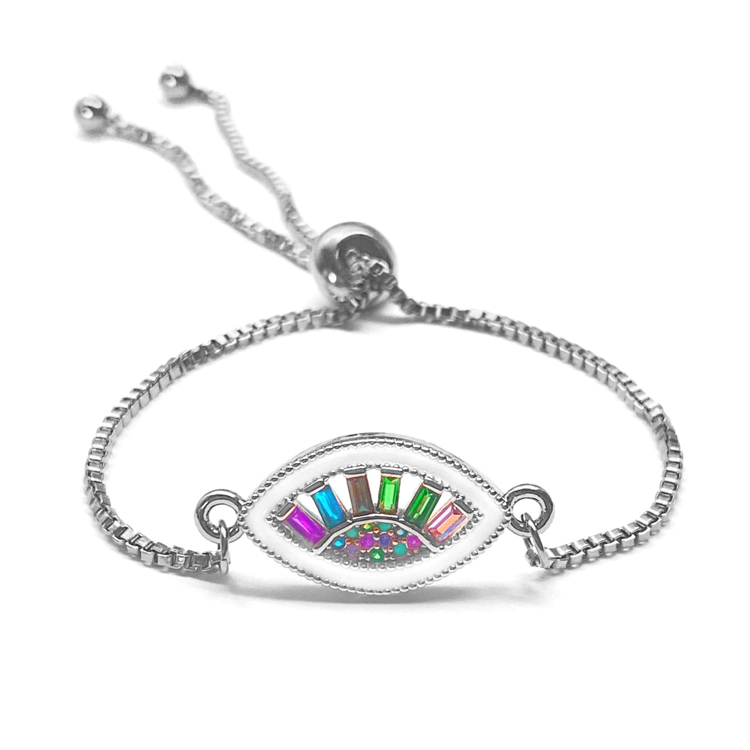 Pulsera Acero 👁 Ojo Plateado