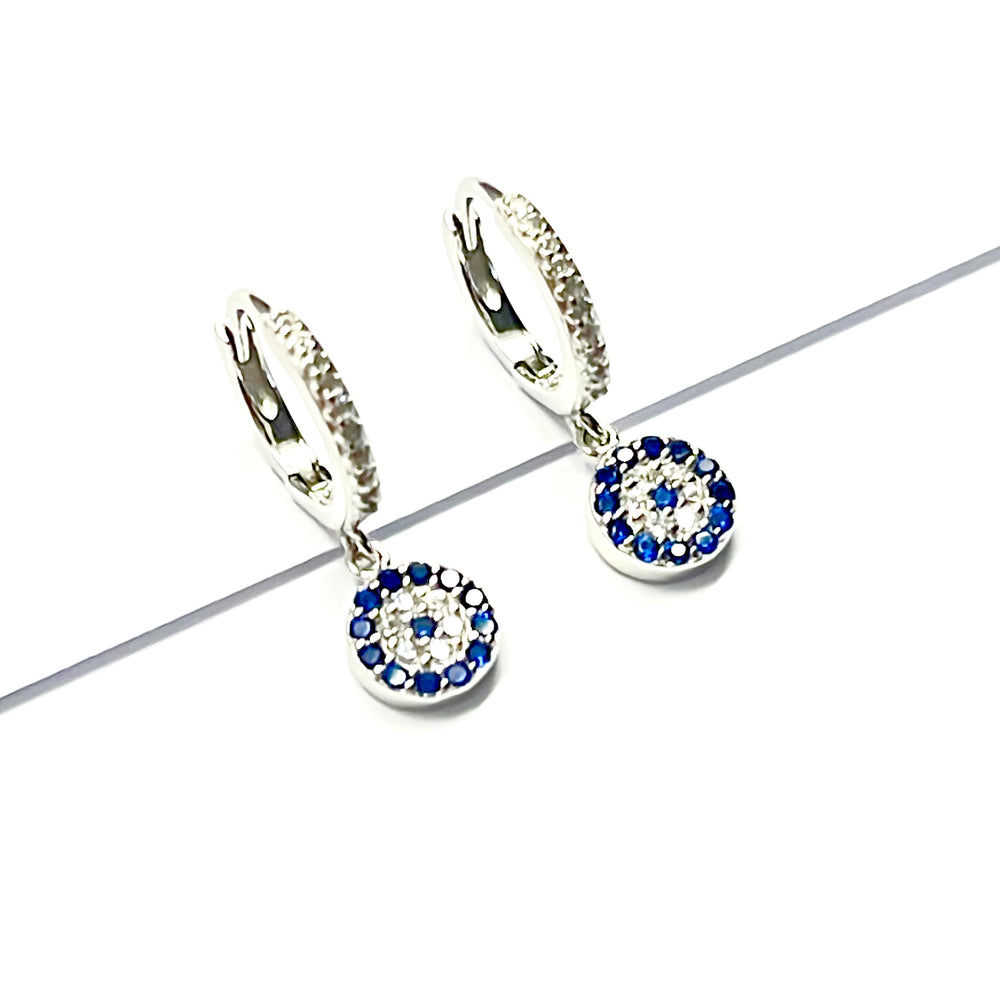 Huggies Plata 💎Borde Azul | Nicola Joyería 