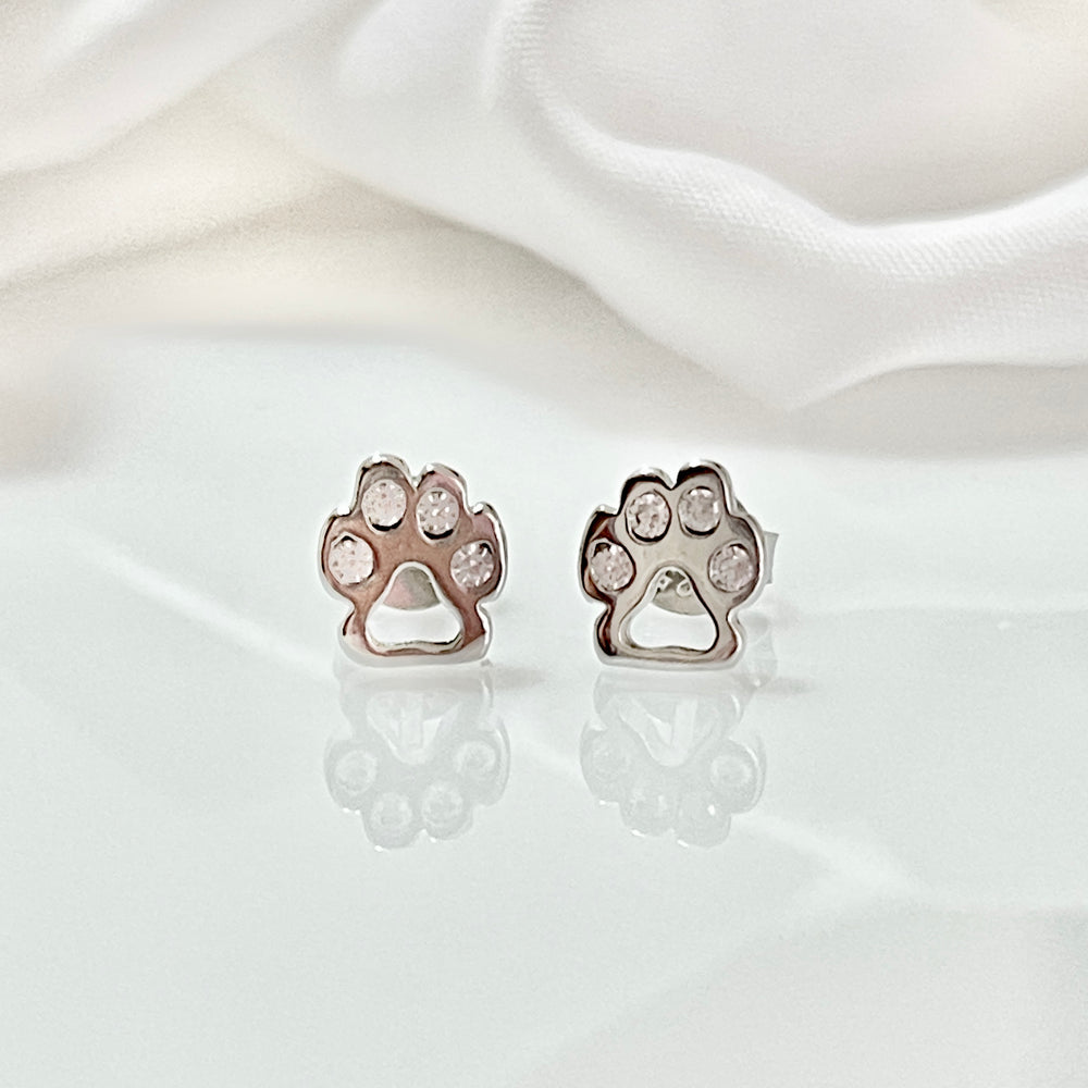 Aretes Plata 🐶Patitas De Perro  6MM | Nicola Joyería 