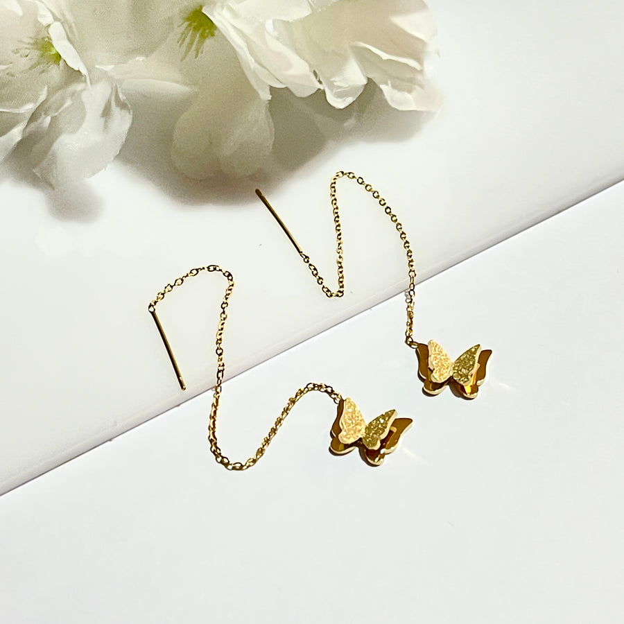 Aretes Acero Mariposa 🦋 Aguja | Nicola Joyería 