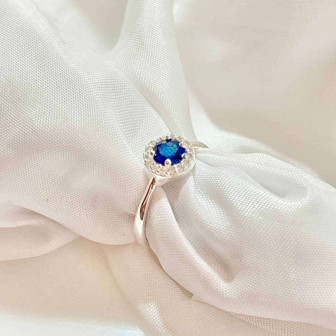 Anillo Plata Promesa Circulito Azul 🔹💙 | Nicola Joyería 
