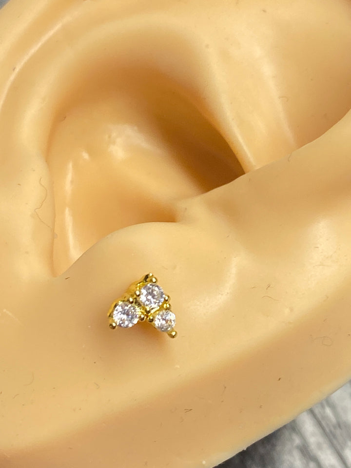 Arete Quirúrgico 🧡Circonia Dorado