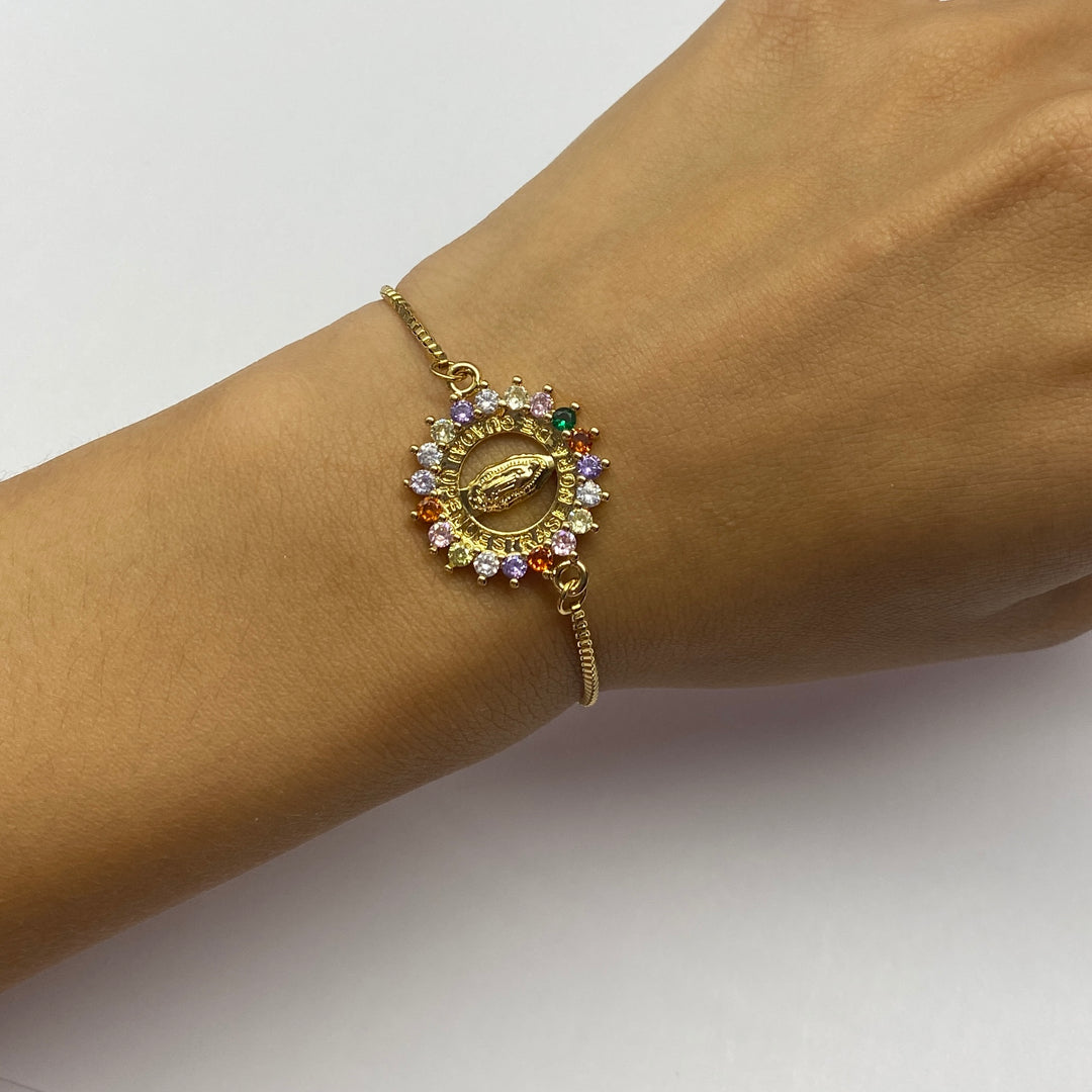 Pulsera Acero Virgen Guadalupe Dorado