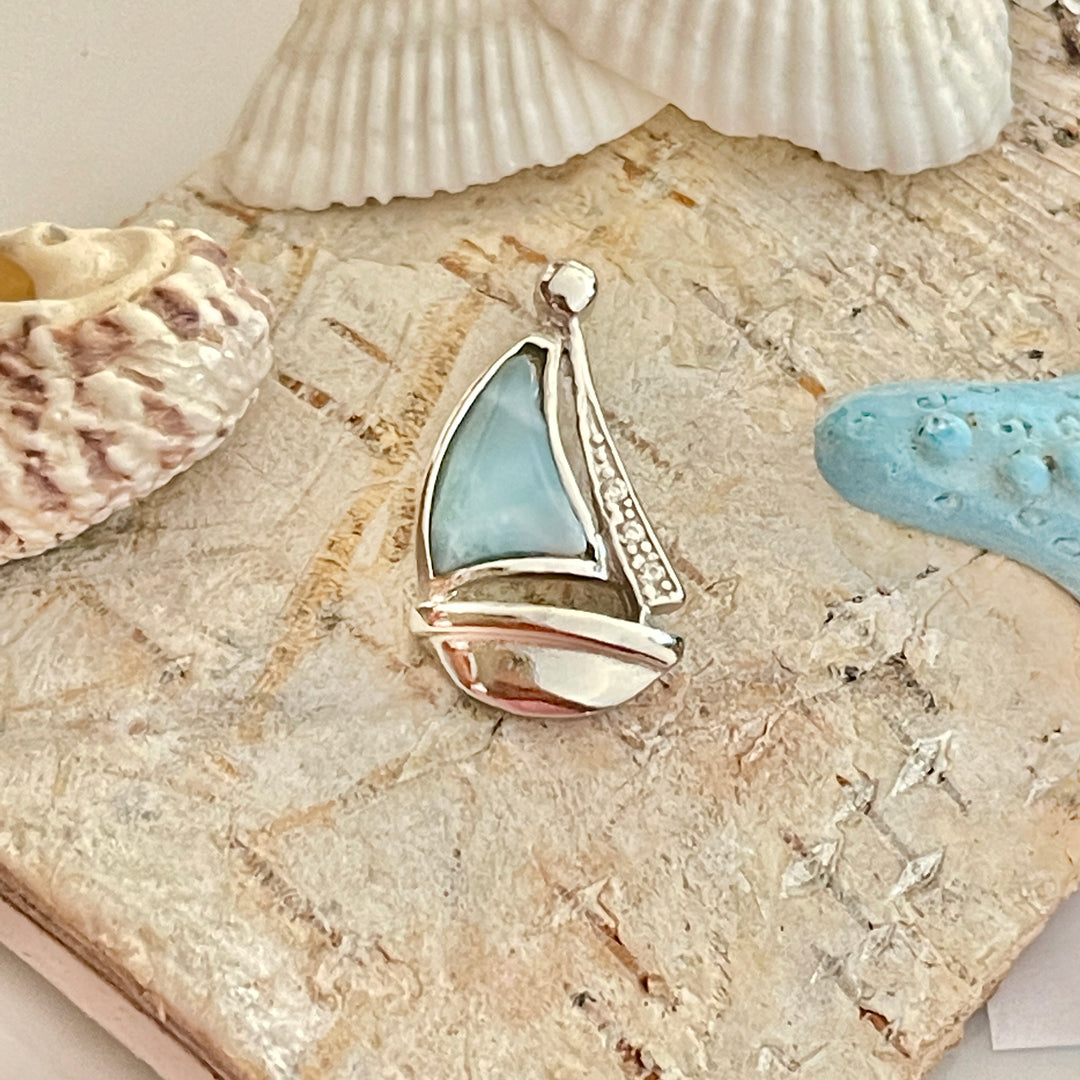 ⛵️ Velero Larimar de Plata 925 | Nicola Joyería Costa Rica 