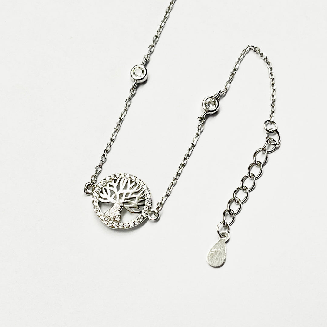 Pulsera Plata 🌳Árbol Brillo