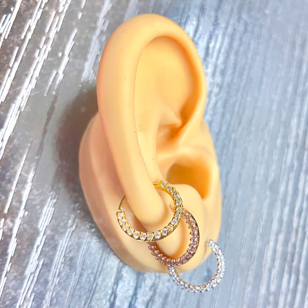 Clicker Presión Quirúrgico Circonitas Blancas Laterales