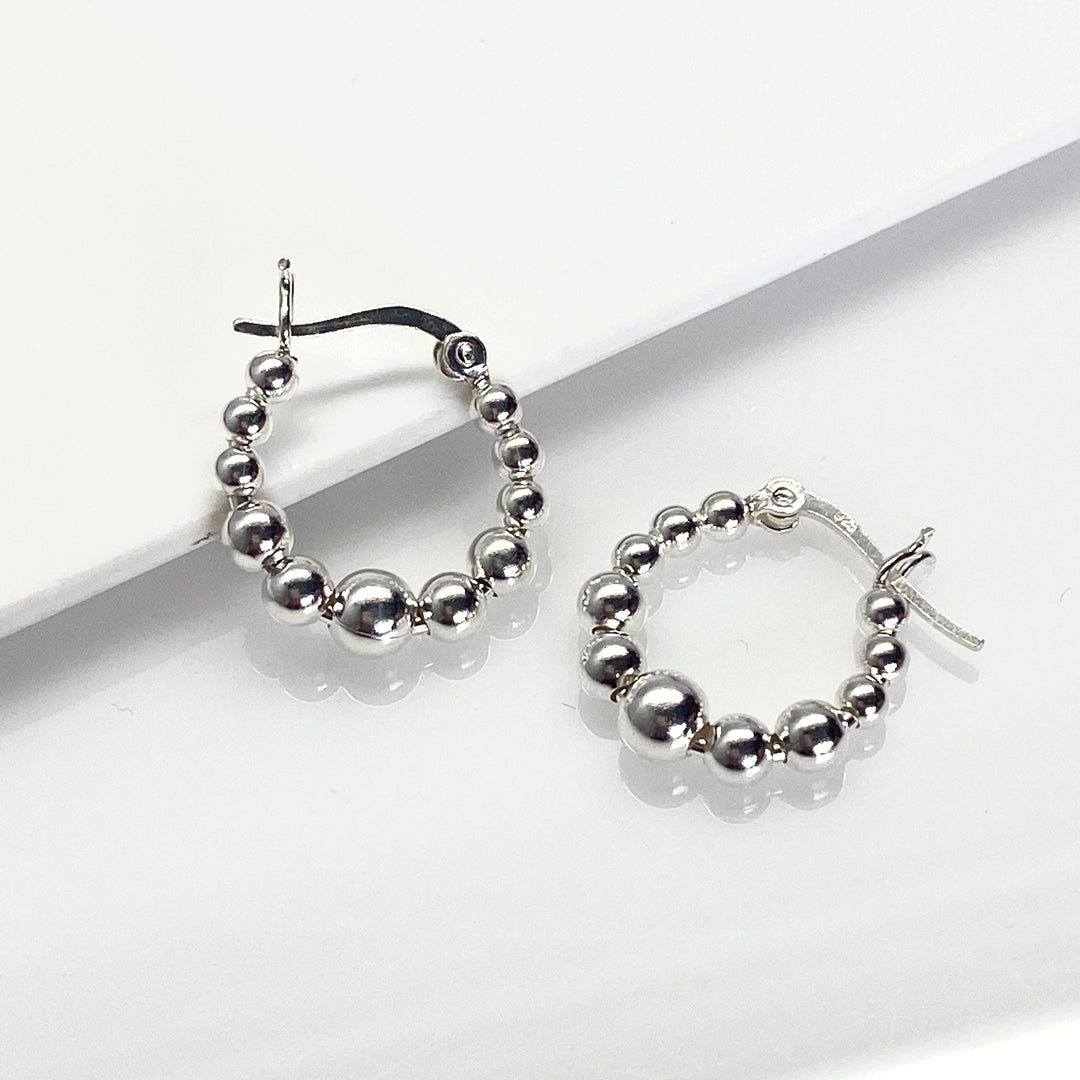Argollas de Plata Bolas 15MM