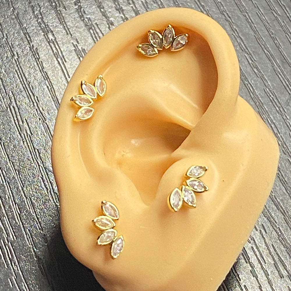 Arete Quirúrgico 🍁 Pétalos Dorados | Nicola Joyería
