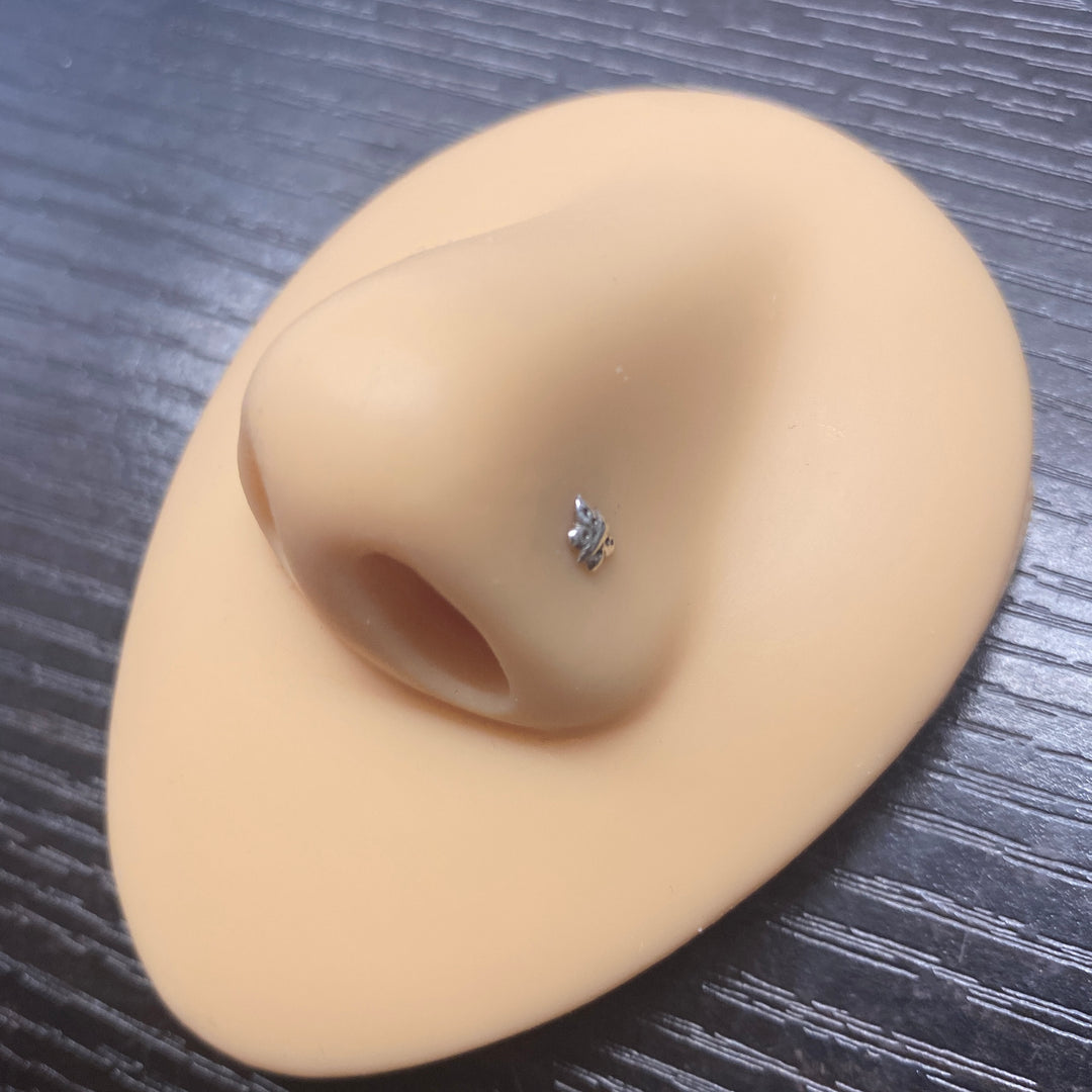 Piercing Recto de Nariz Plata Mariposa