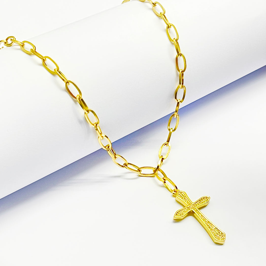 Gargantilla de Acero Cruz Brillo ✝️