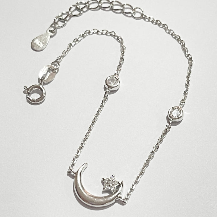 Pulsera Plata 🌙⭐️ Luna Estrella Brillo