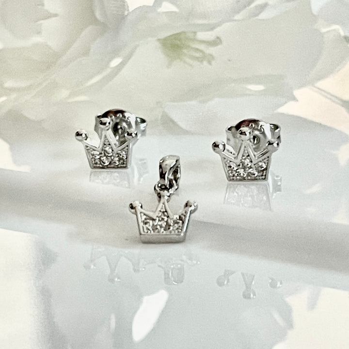 Juego Plata 👑Corona Pequeña |Nicola Joyería 