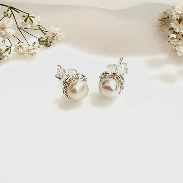 Aretes de Plata con Perla Cultivada 8MM | Plata 925