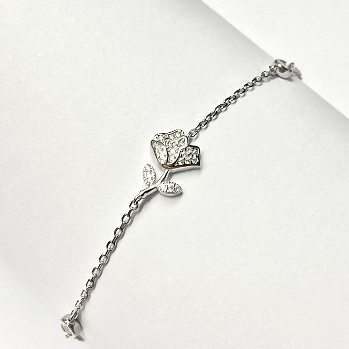 Pulsera Plata 🌹Rosa Grande