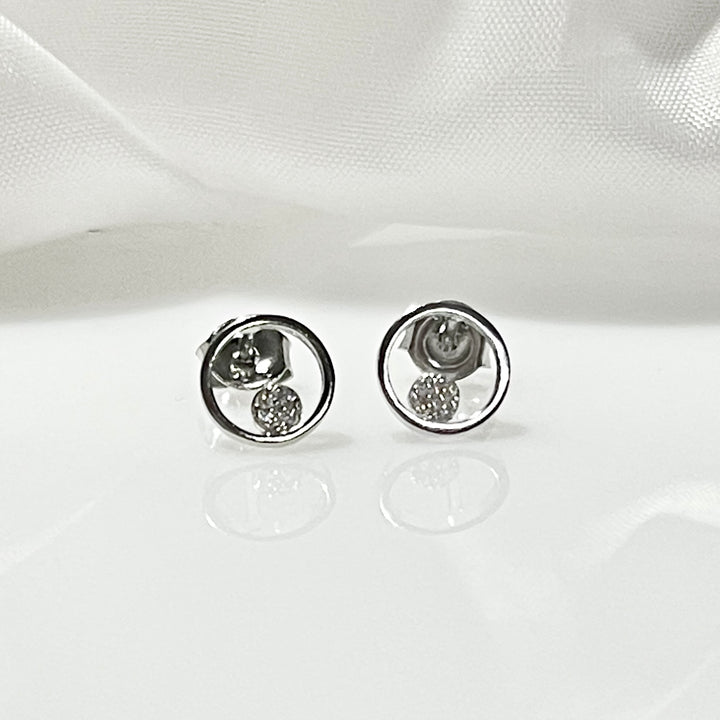 Aretes Plata Circulito Delgado Mini Brillo 8MM | Nicola Joyería 