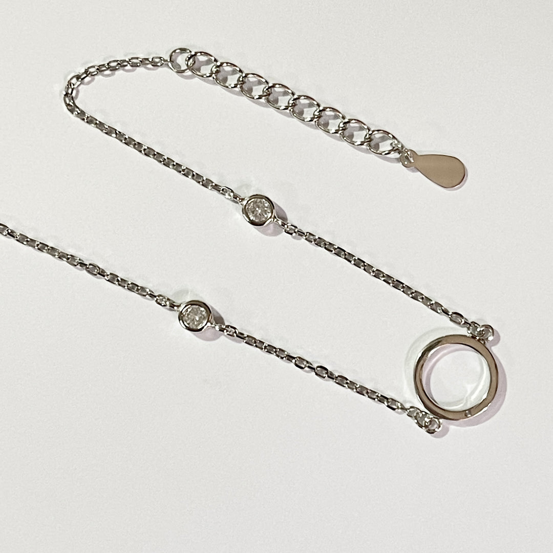 Pulsera Plata ✨Círculo Brillo