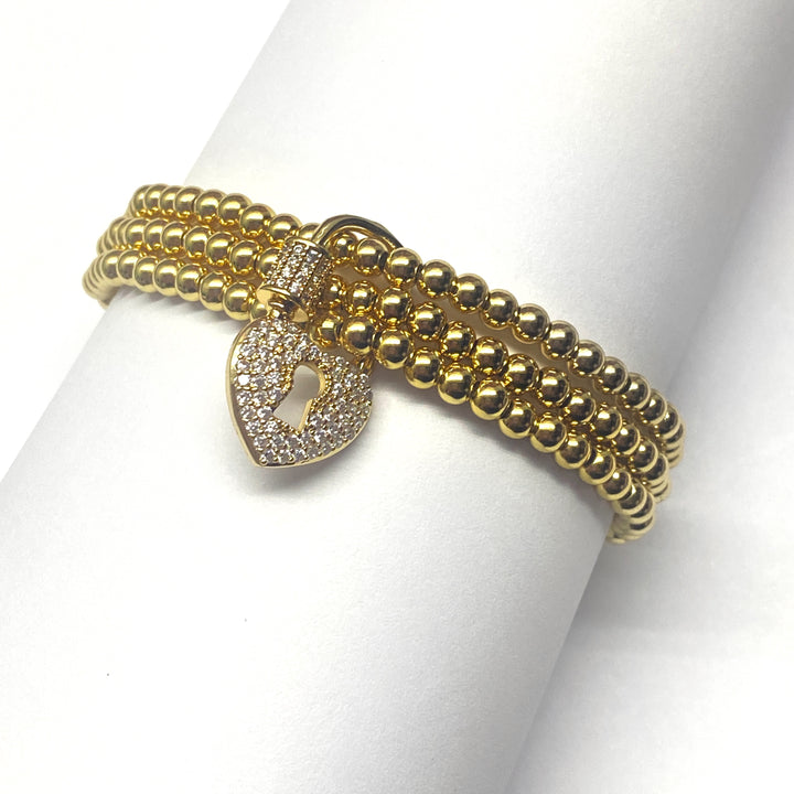 Pulsera Acero 💛 Corazón Llave