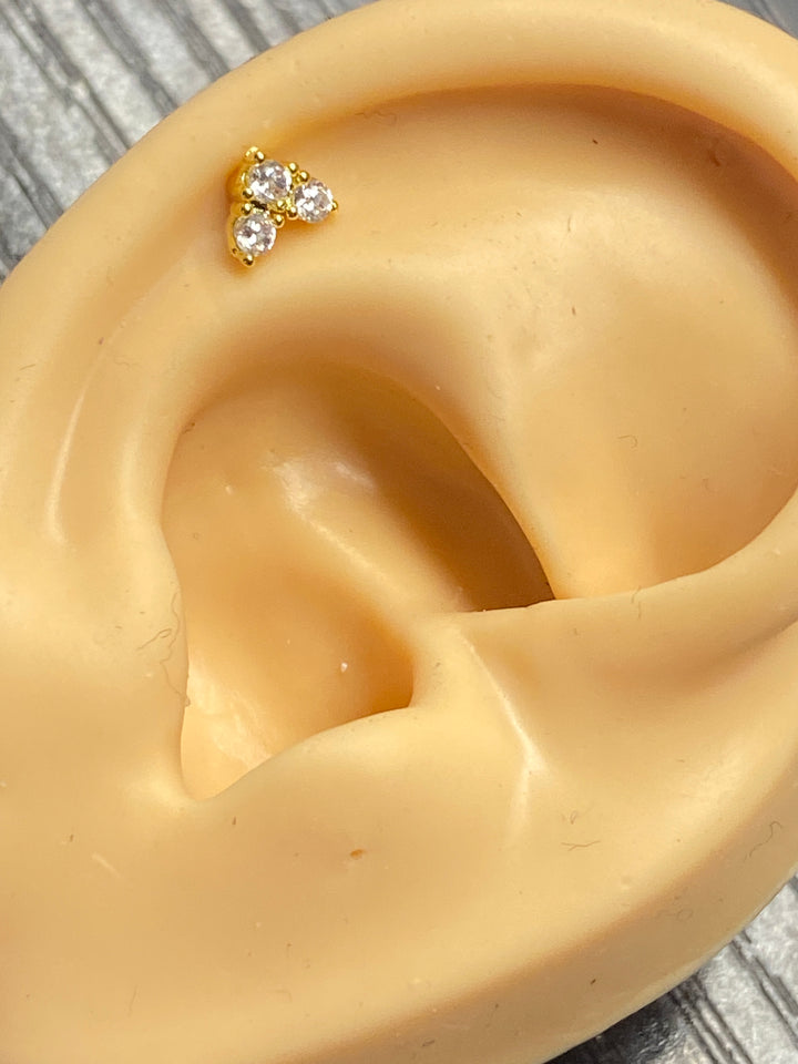 Arete Quirúrgico 🧡Circonia Dorado