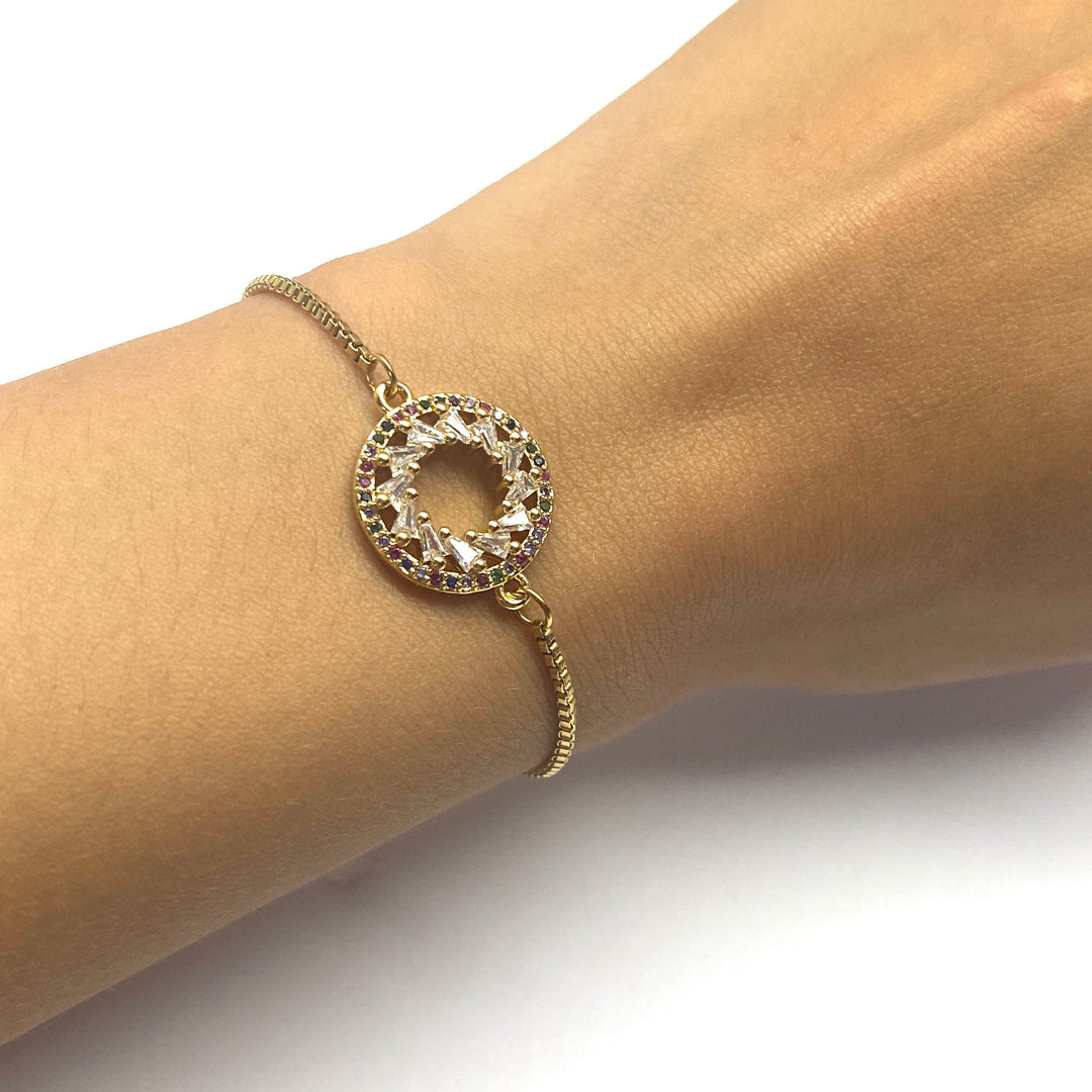 Pulsera Acero 🌪 Círculo Tornado Dorado