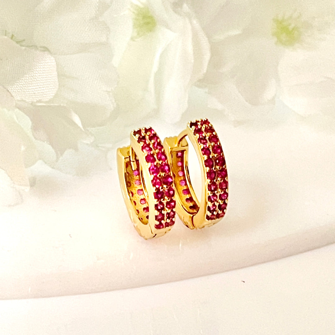 Huggies de Acero 💕Fucsia | Nicola Joyería 