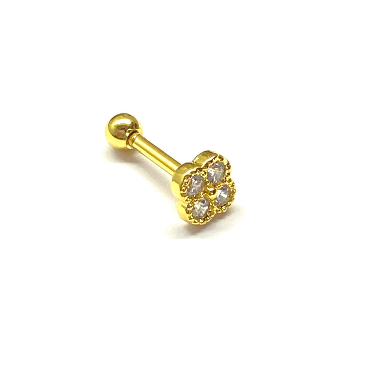 Arete Quirúrgico 🌺 Flor Dorado | Nicola Joyería
