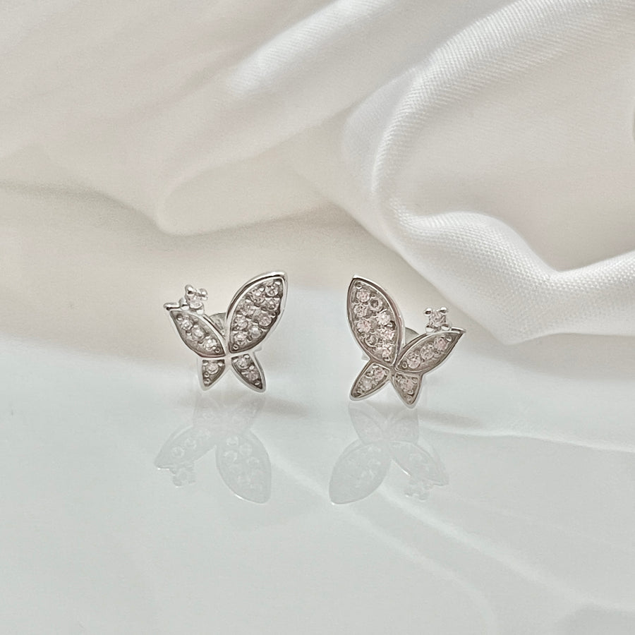 Aretes Plata Mariposa 🦋 Circulito 10MM | Nicola Joyería 