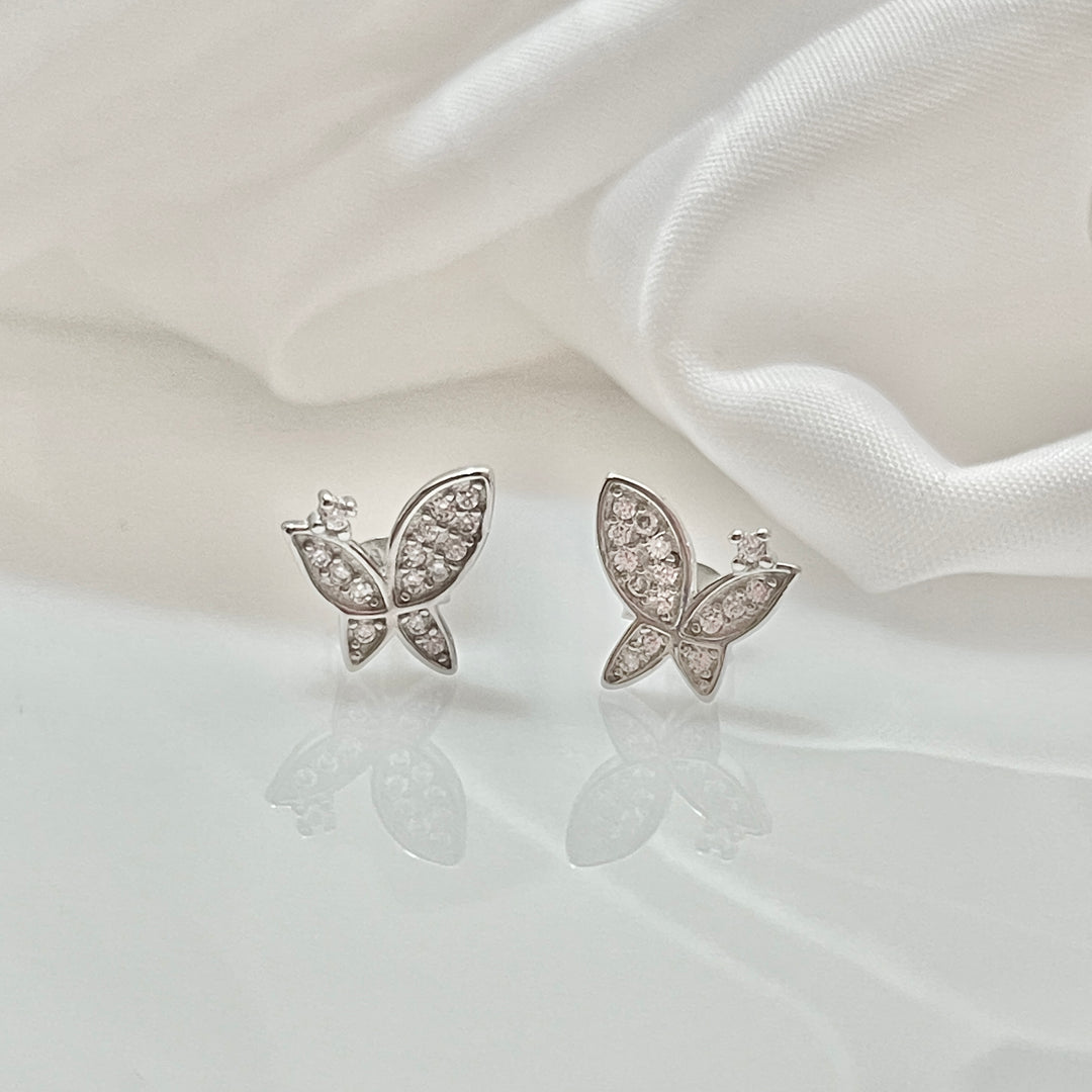Aretes Plata Mariposa 🦋 Circulito 10MM | Nicola Joyería 