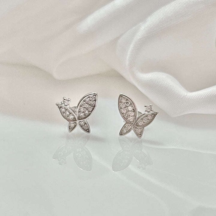 Aretes Plata Mariposa 🦋 Circulito 10MM | Nicola Joyería 