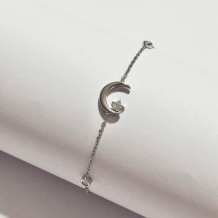 Pulsera Plata 🌙⭐️ Luna Estrella Brillo | Nicola Joyería 