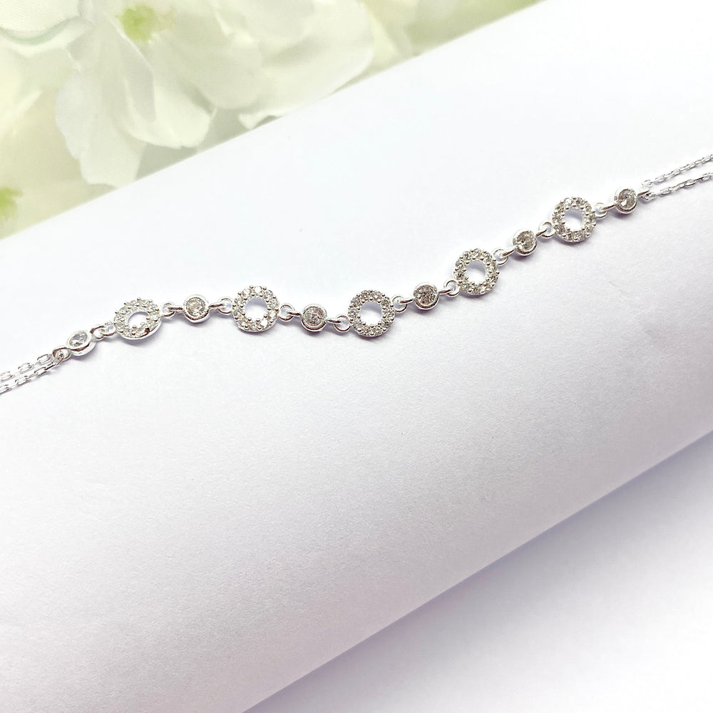 Pulsera de Plata Círculos con Circonita | Nicola Joyería