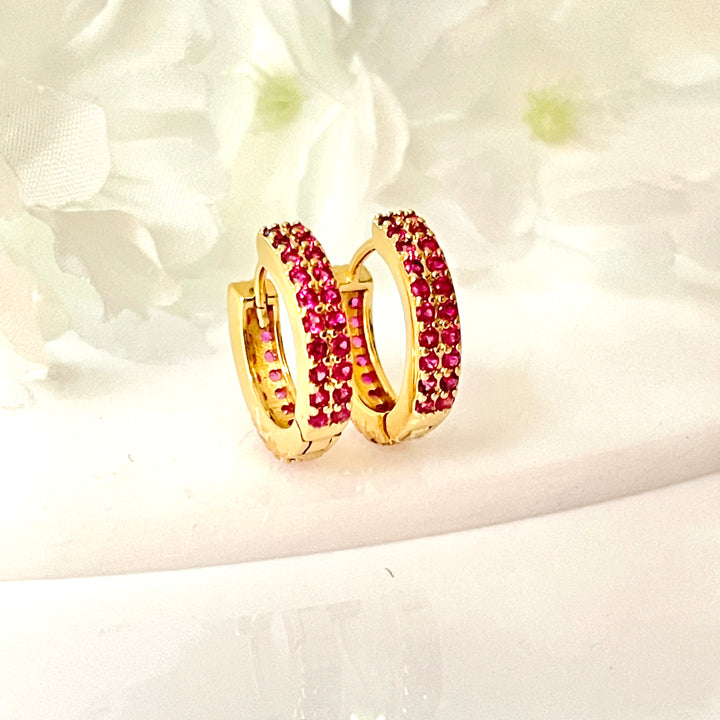 Huggies de Acero 💕Fucsia | Nicola Joyería 