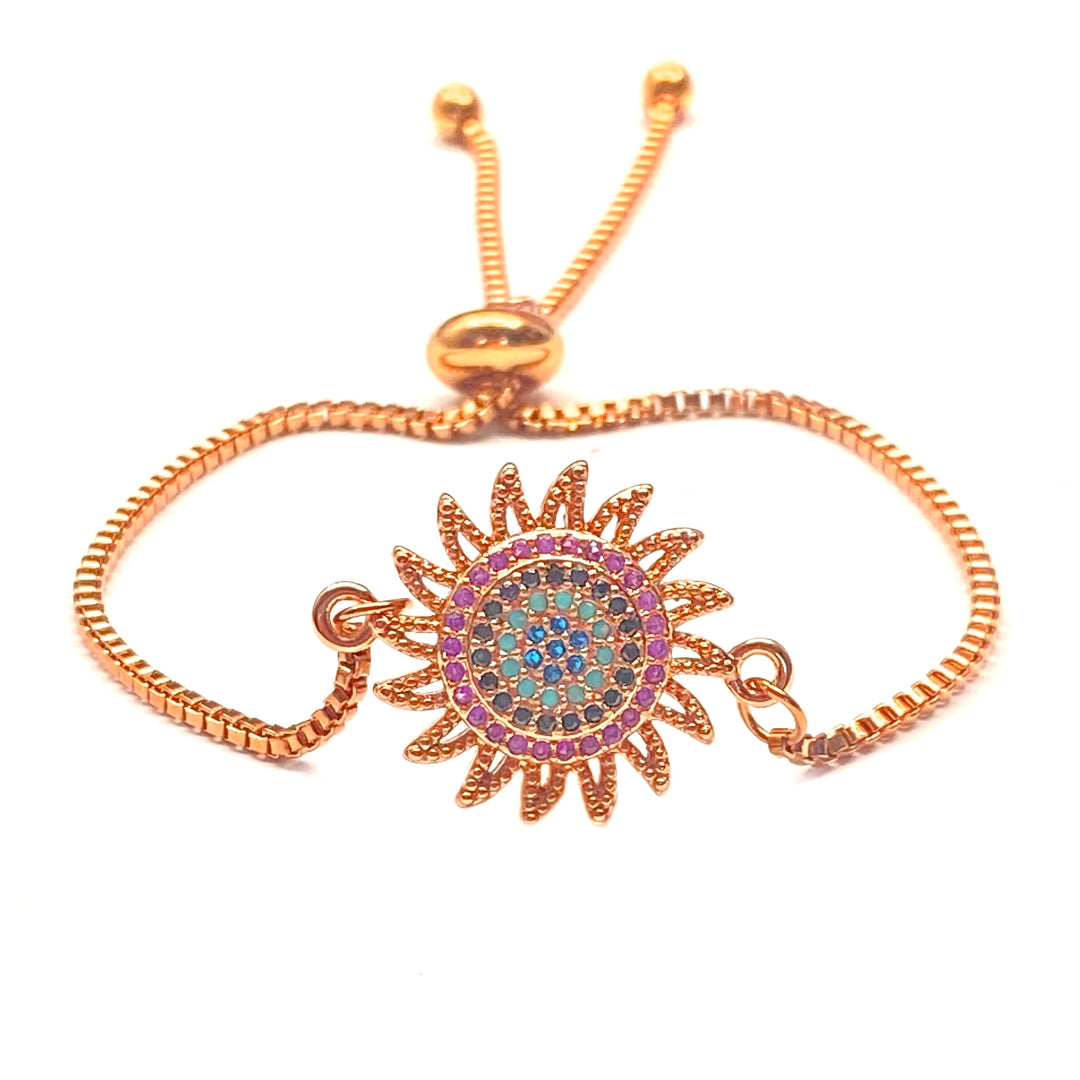 Pulsera Acero Sol 🌞 Oro Rosa