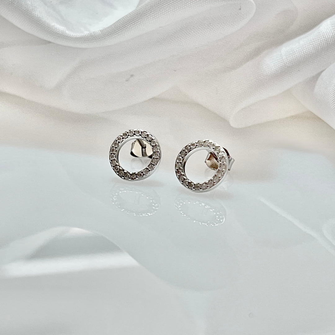 Aretes Plata 🔴 Circulo 10MM