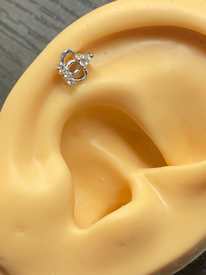 Arete Quirúrgico 👑 Corona Plateada