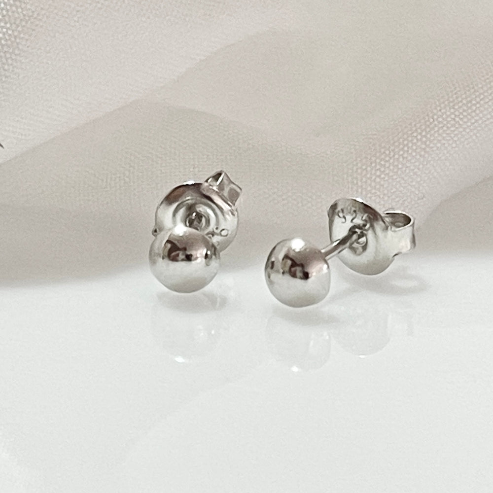 Aretes Plata ⚪️Media Bola Grande | Nicola Joyería 