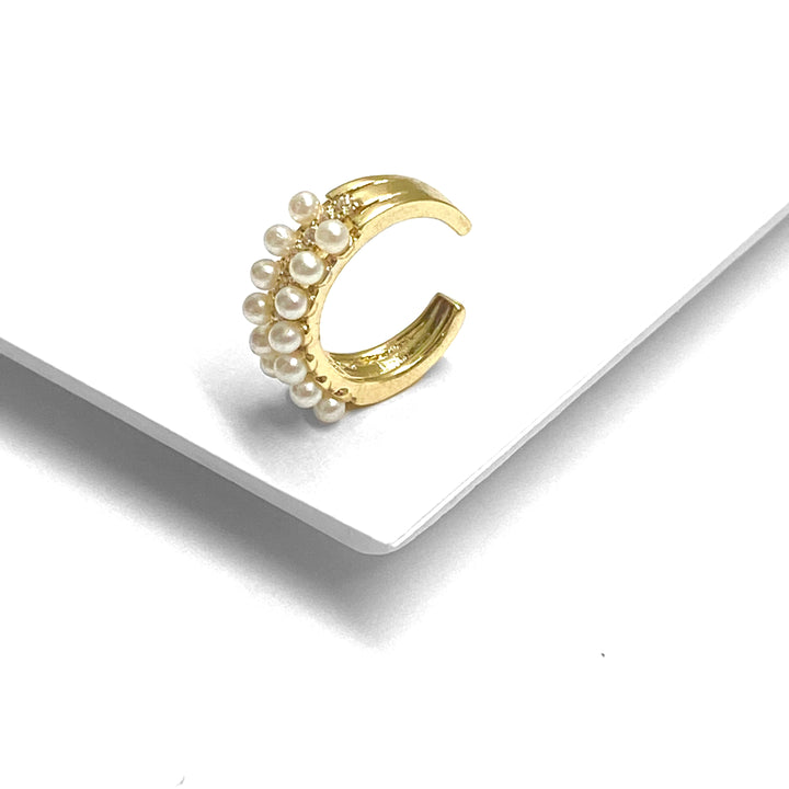 Ear Cuff con Perlas Blancas | Nicola Joyería