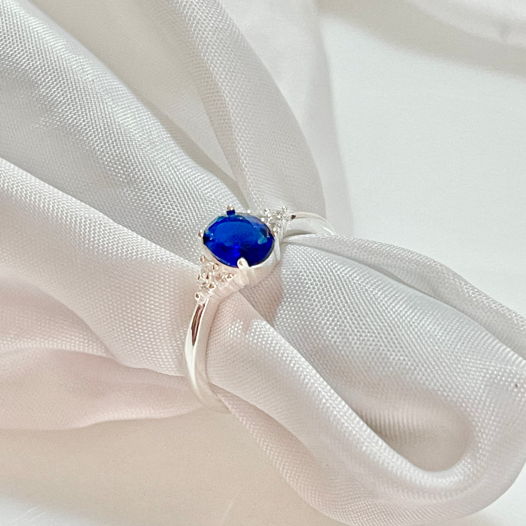 Anillo Plata Promesa Brillo Azul 🥶