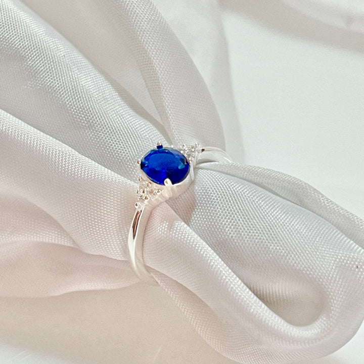 Anillo Plata Promesa Brillo Azul 🥶