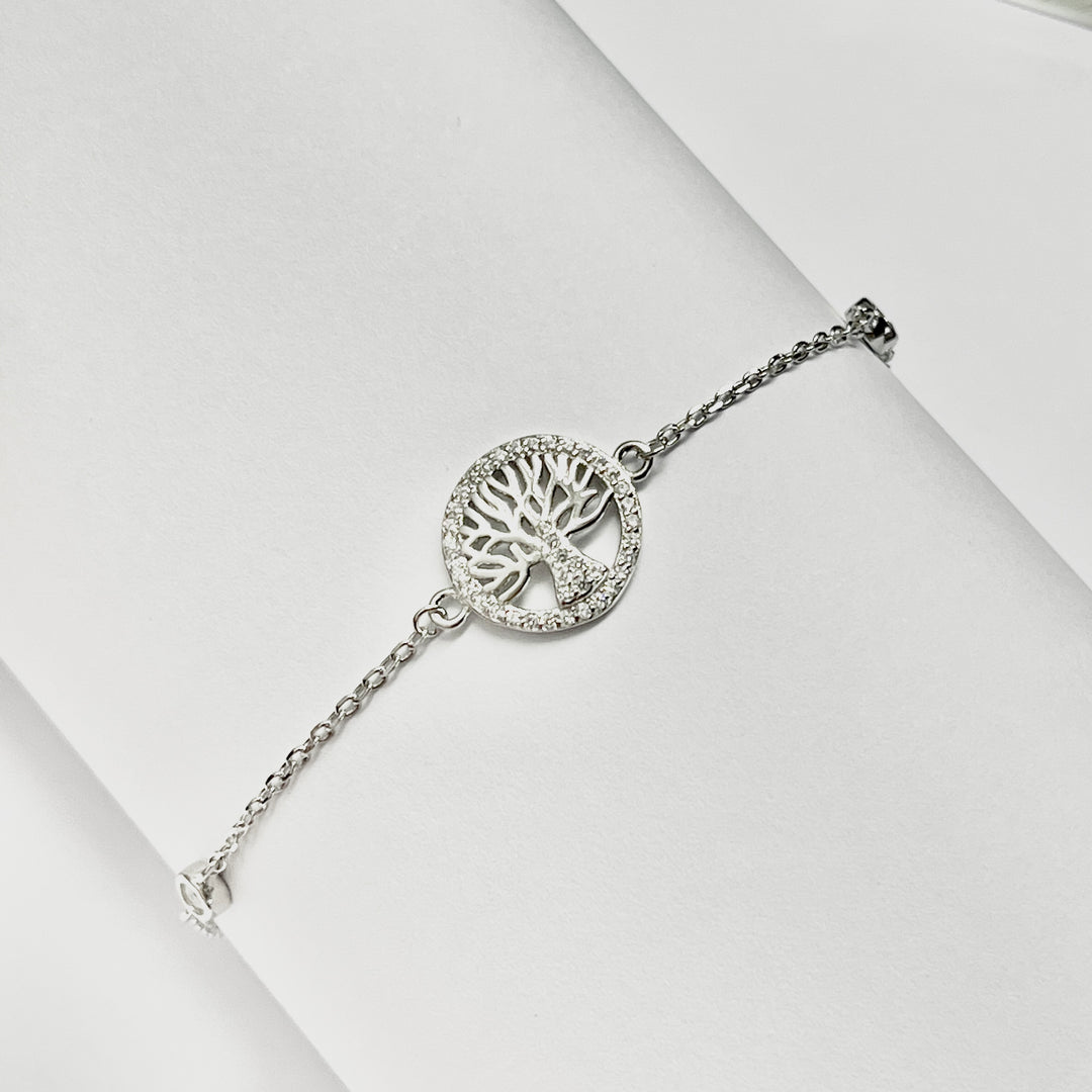 Pulsera Plata 🌳Árbol Brillo
