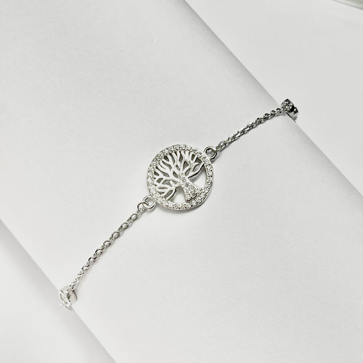 Pulsera Plata 🌳Árbol Brillo