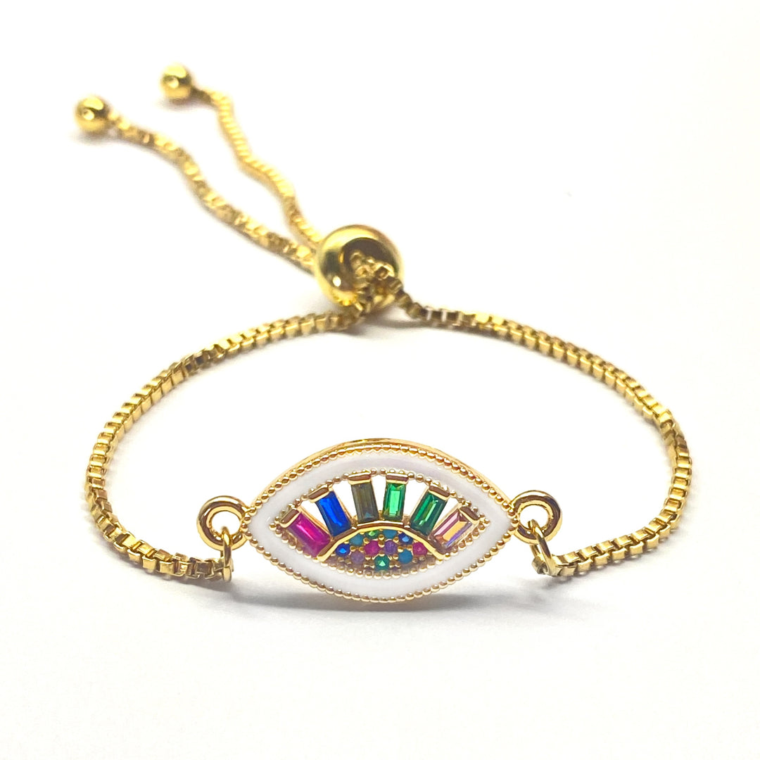 Pulsera Acero 👁 Ojo Dorado